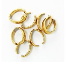 Stainless Steel Gold Pvd Oval Bail Jewelry Part 24pcs